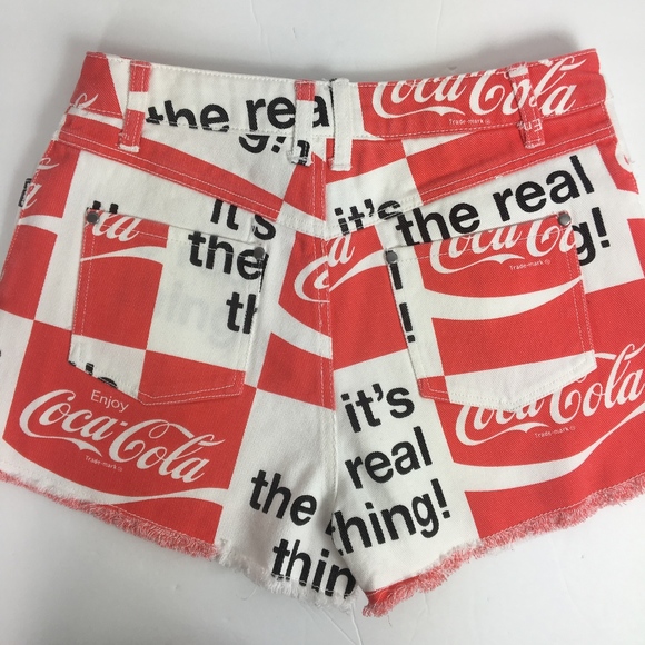 NWT Coca Cola Shorts Small Medium High Waist - Picture 3 of 5